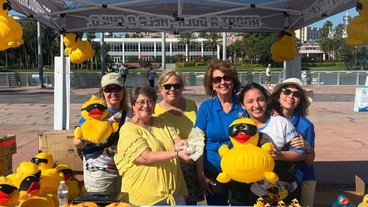 Thousands of yellow rubber ducks floating together at a Tampa duck race.