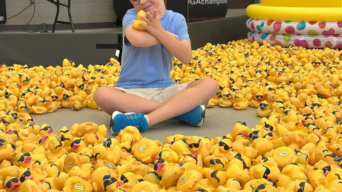 Volunteers and rubber ducks at an Atlanta-area duck derby.